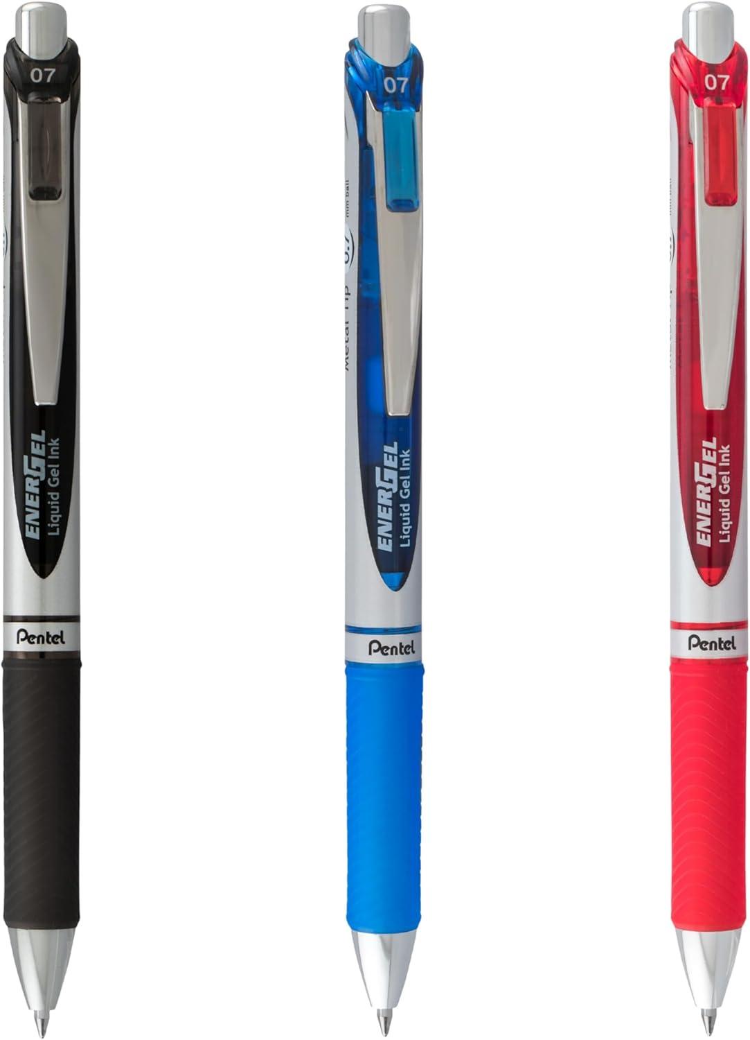 image:imagePentel EnerGel RTX RT Liquid Gel Pen Med Metal Tip 07mm Blue Ink Box of 12 BL77PC12C1Assorted