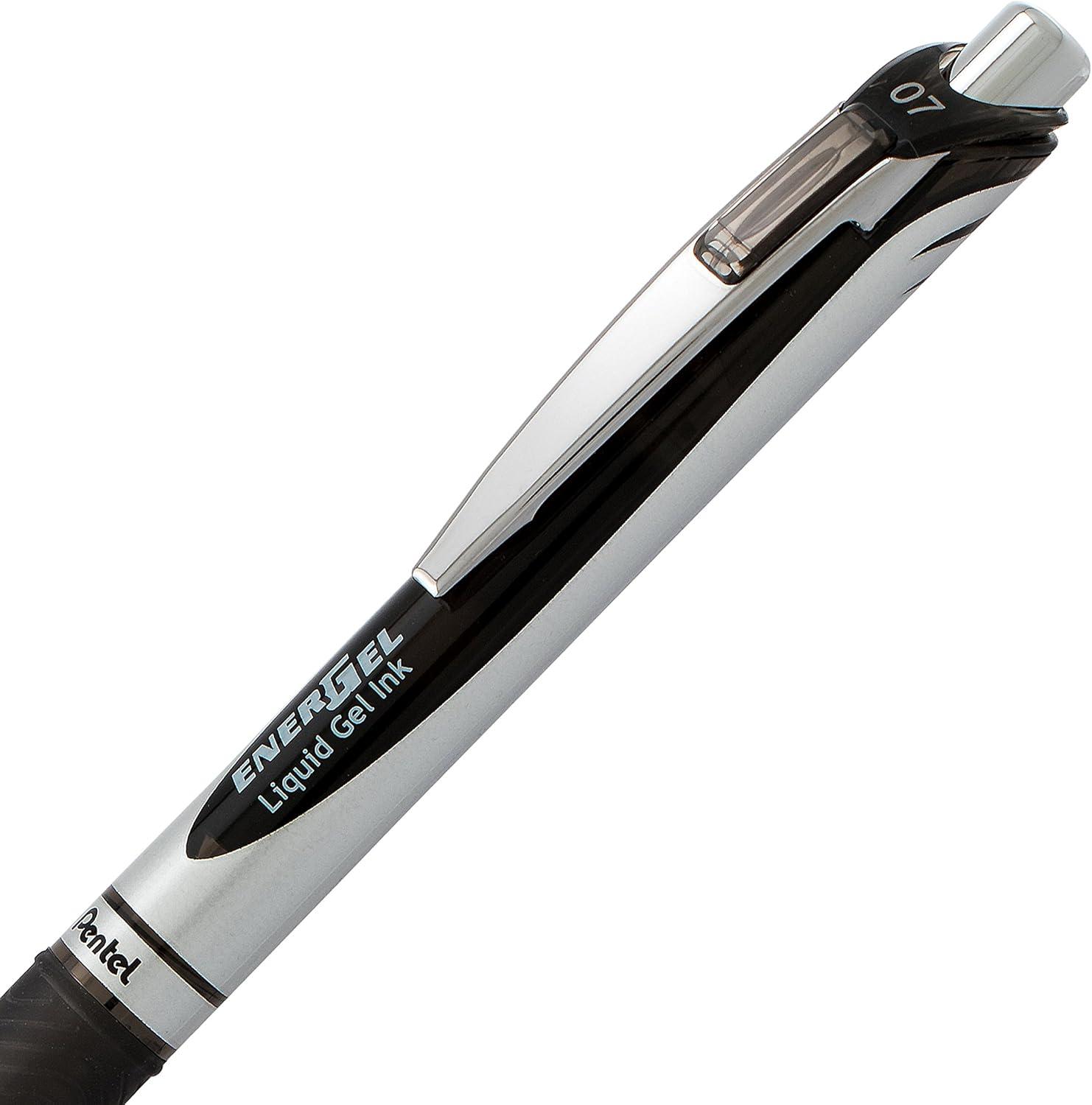 image:imagePentel EnerGel RTX RT Liquid Gel Pen Med Metal Tip 07mm Blue Ink Box of 12 BL77PC12C1Black