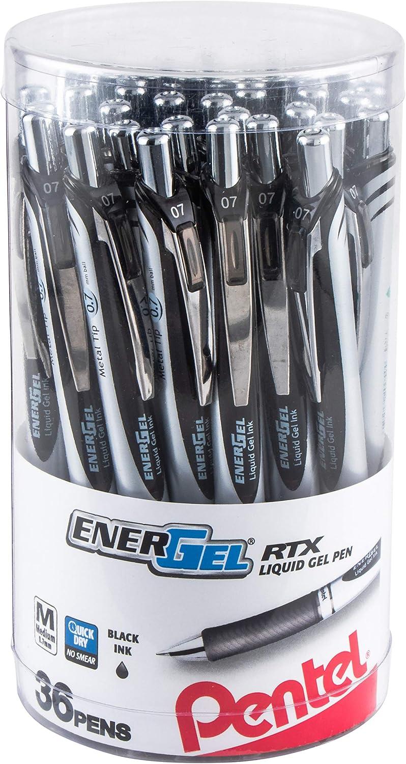 image:imagePentel EnerGel RTX RT Liquid Gel Pen Med Metal Tip 07mm Blue Ink Box of 12 BL77PC12C1Black
