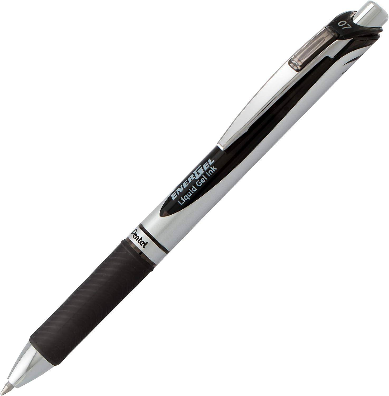 image:imagePentel EnerGel RTX RT Liquid Gel Pen Med Metal Tip 07mm Blue Ink Box of 12 BL77PC12C1Black
