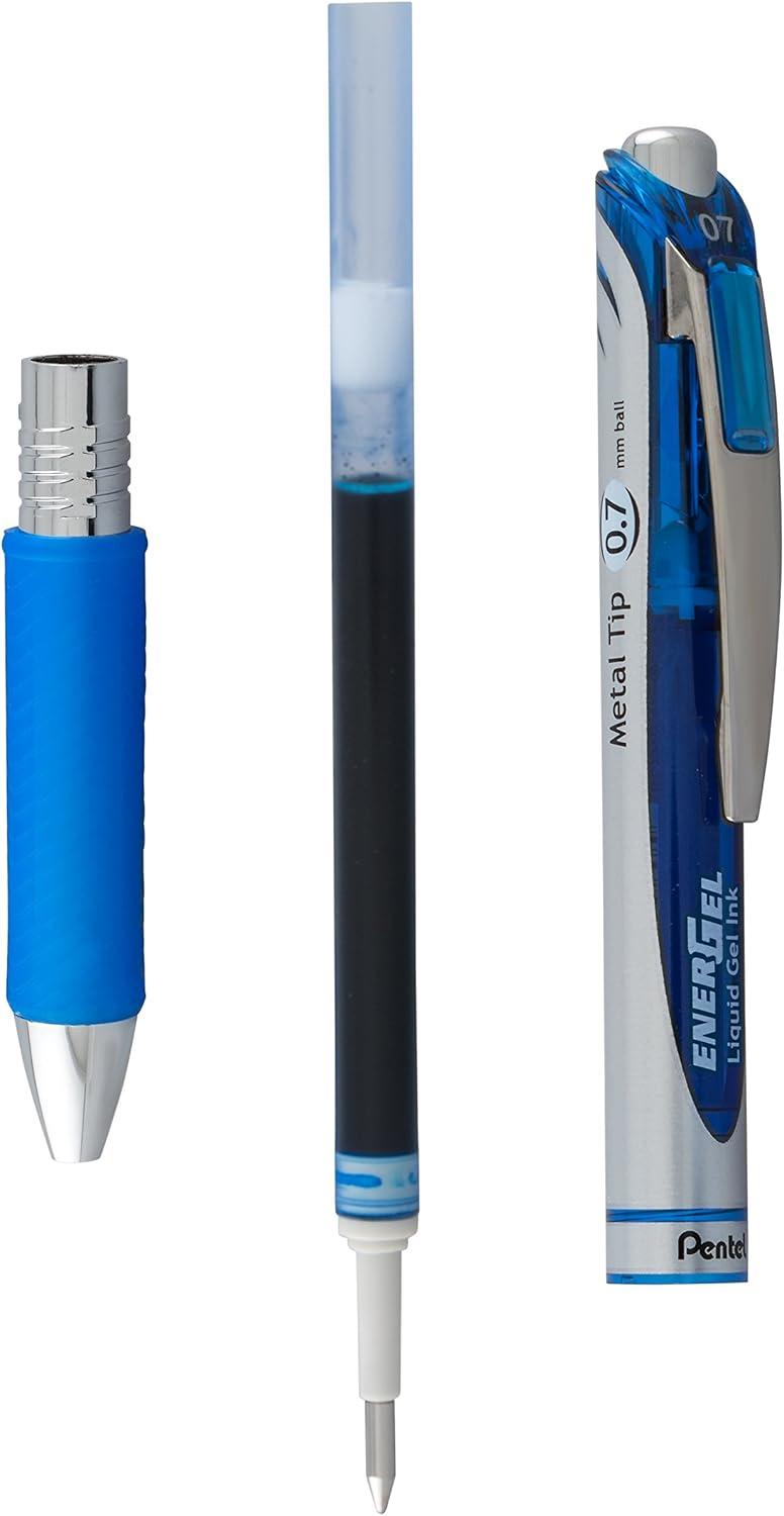 image:imagePentel EnerGel RTX RT Liquid Gel Pen Med Metal Tip 07mm Blue Ink Box of 12 BL77PC12C1Blue