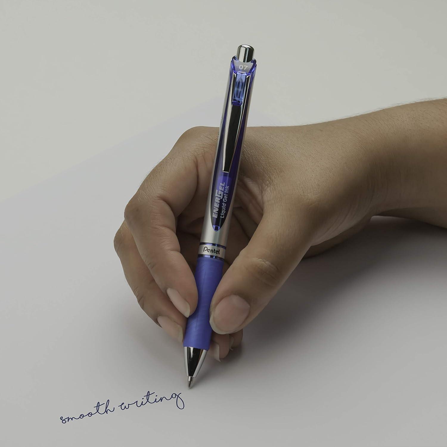 image:imagePentel EnerGel RTX Retractable Liquid Gel Pen Canister 07mm Medium Line Blue Ink BL77PC36C Pack of 1 36 Count TotalBlue