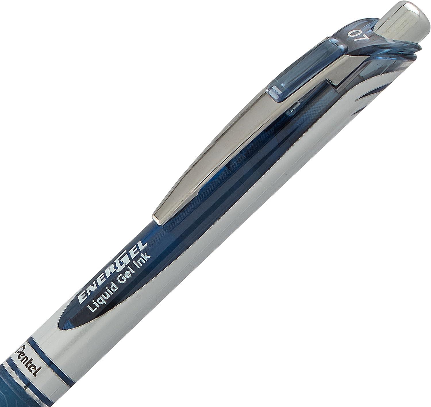 image:imagePentel EnerGel RTX Retractable Liquid Gel Pen Canister 07mm Medium Line Blue Ink BL77PC36C Pack of 1 36 Count TotalNavy Blue
