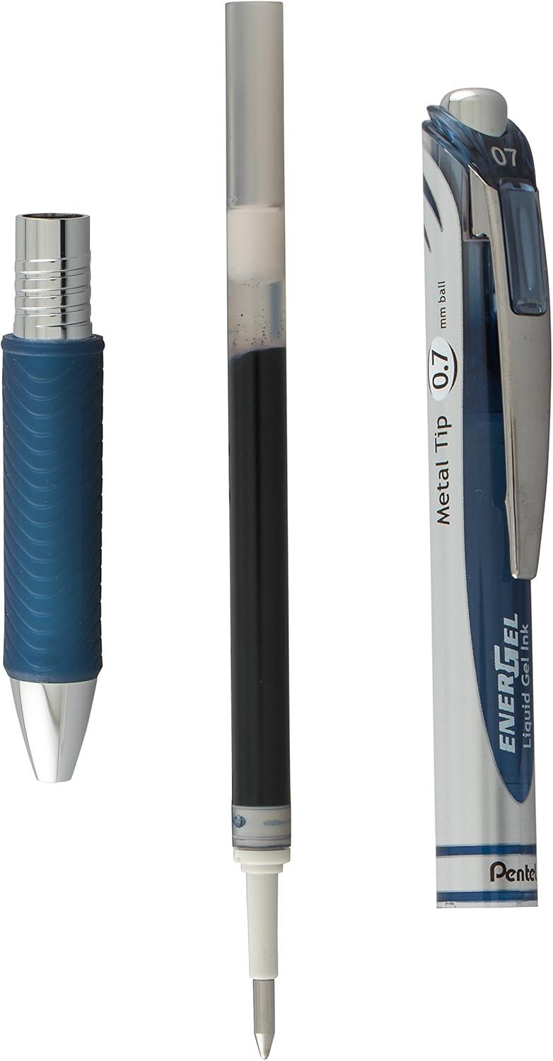 image:imagePentel EnerGel RTX Retractable Liquid Gel Pen Canister 07mm Medium Line Blue Ink BL77PC36C Pack of 1 36 Count TotalNavy Blue