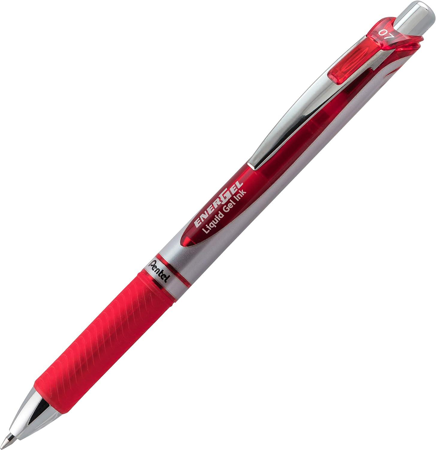 image:imagePentel EnerGel RTX Retractable Liquid Gel Pen Canister 07mm Medium Line Blue Ink BL77PC36C Pack of 1 36 Count TotalRed