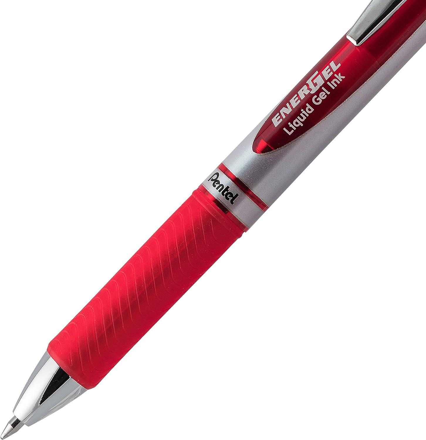 image:imagePentel EnerGel RTX Retractable Liquid Gel Pen Canister 07mm Medium Line Blue Ink BL77PC36C Pack of 1 36 Count TotalRed