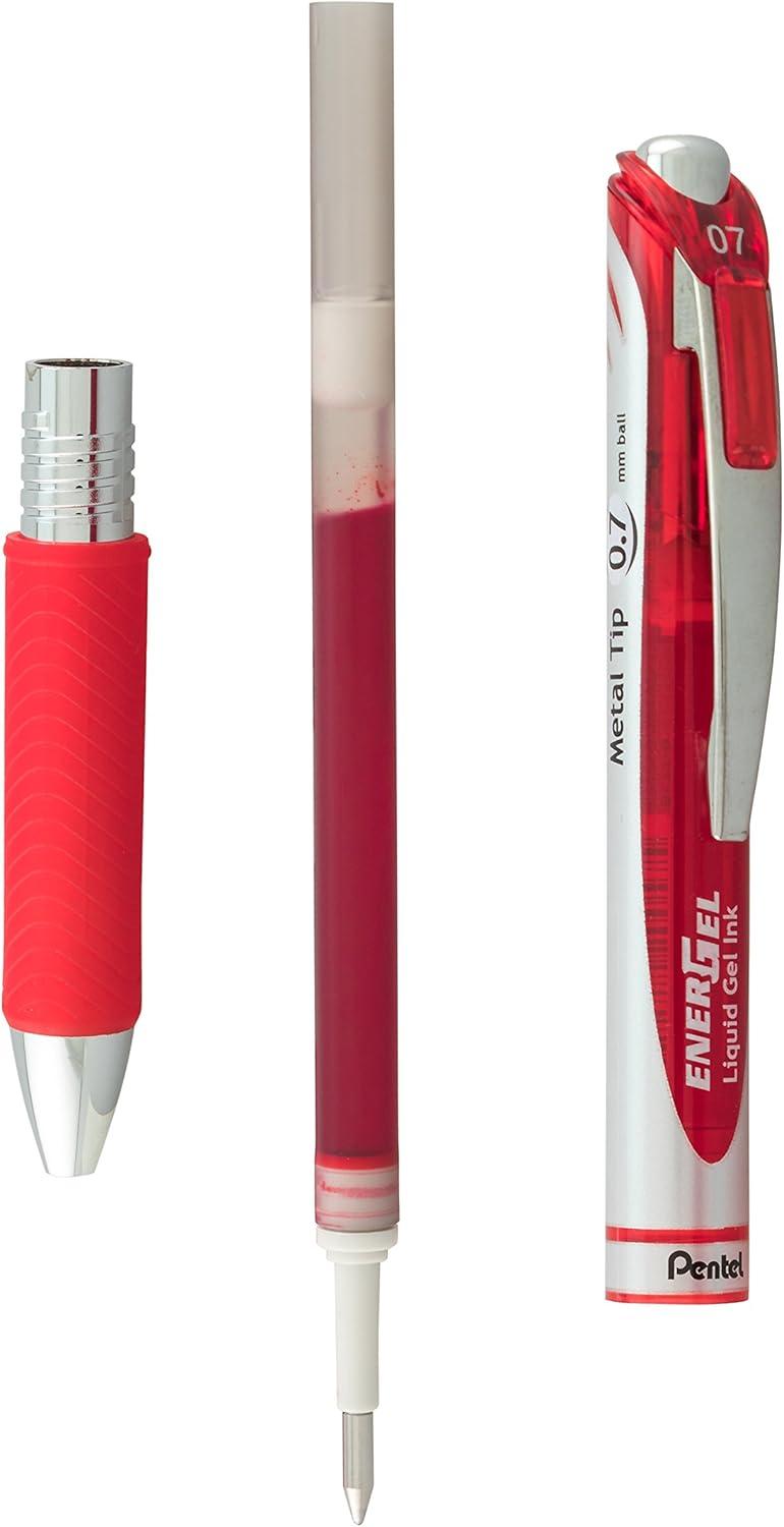 image:imagePentel EnerGel RTX Retractable Liquid Gel Pen Canister 07mm Medium Line Blue Ink BL77PC36C Pack of 1 36 Count TotalRed