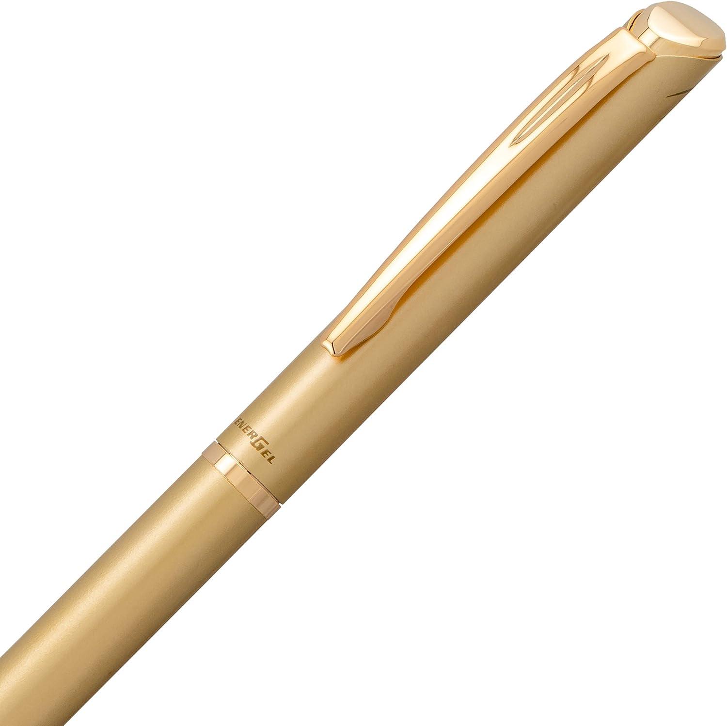 image:imagePentel EnerGel Style Gel Pen 07mm Medium LineTeal Blue Barrel BL2007SABXGold