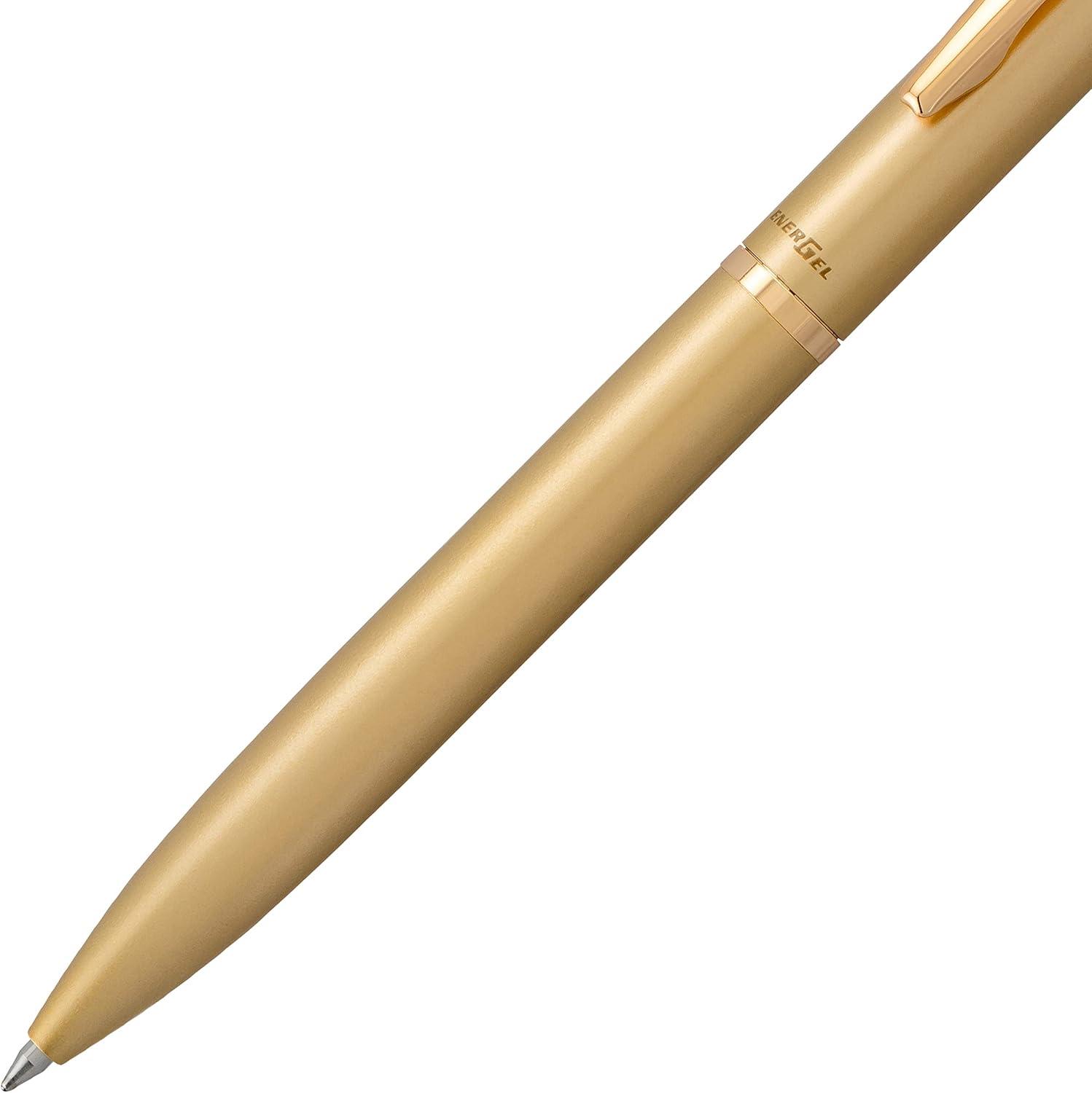 image:imagePentel EnerGel Style Gel Pen 07mm Medium LineTeal Blue Barrel BL2007SABXGold