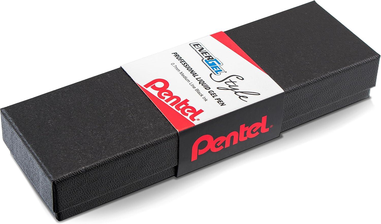 image:imagePentel EnerGel Style Gel Pen 07mm Medium LineTeal Blue Barrel BL2007SABXTeal Blue