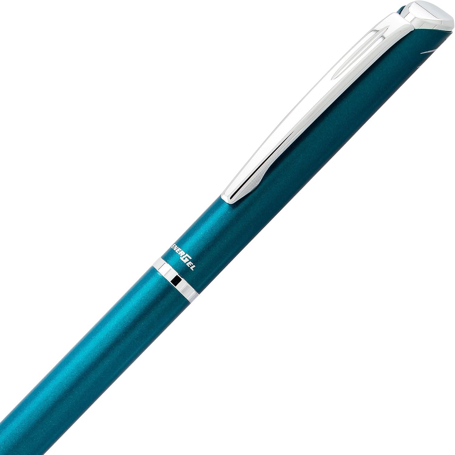 image:imagePentel EnerGel Style Gel Pen 07mm Medium LineTeal Blue Barrel BL2007SABXTeal Blue