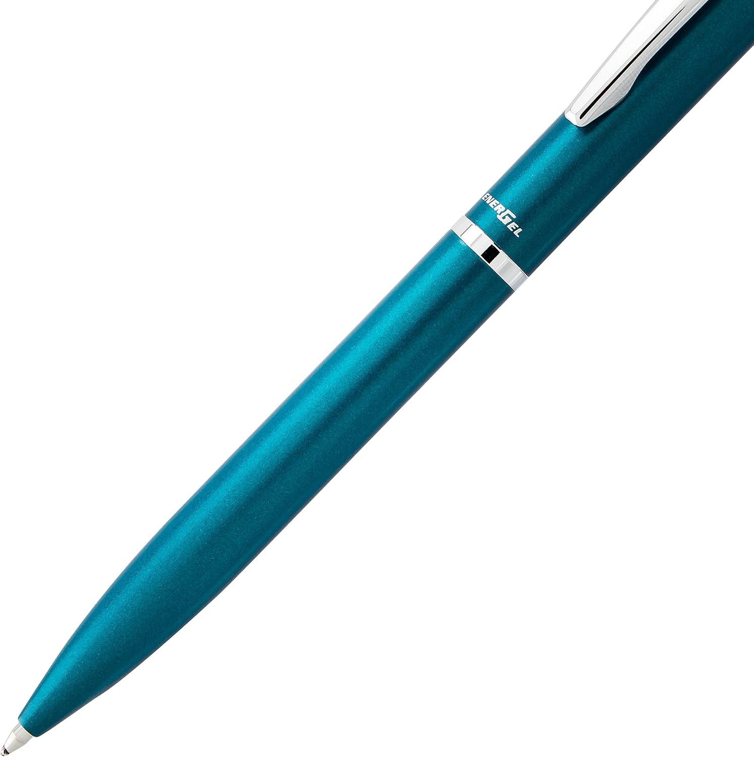image:imagePentel EnerGel Style Gel Pen 07mm Medium LineTeal Blue Barrel BL2007SABXTeal Blue