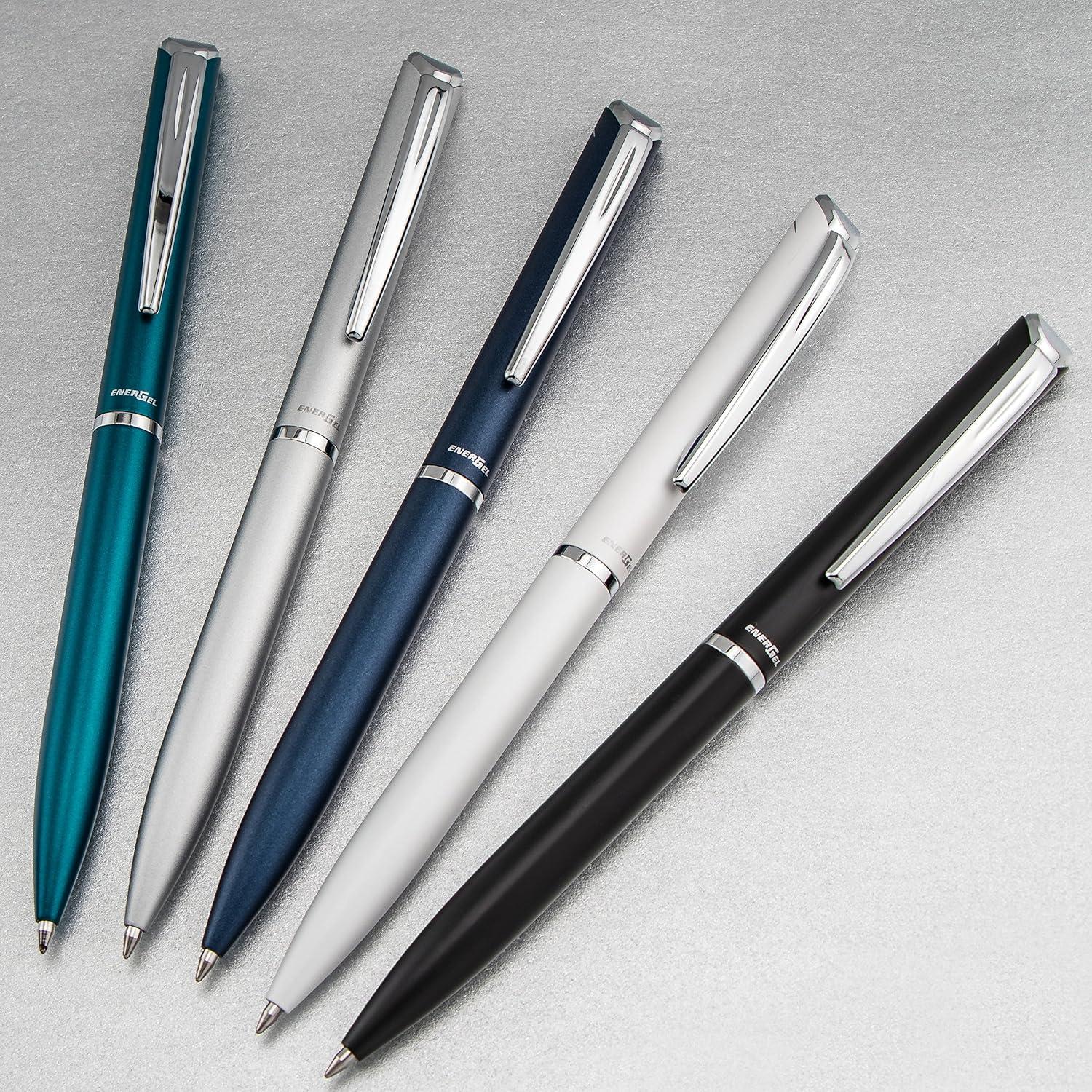 image:imagePentel EnerGel Style Gel Pen 07mm Medium LineTeal Blue Barrel BL2007SABXWhite