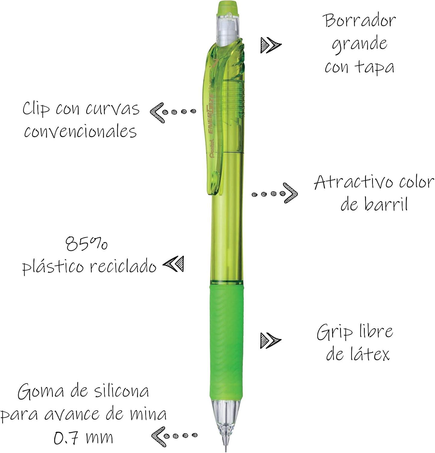 image:imagePentel EnerGizex Mechanical Pencil 05mm Sky Blue Barrel Box of 12 PL105SLight Green Barrel