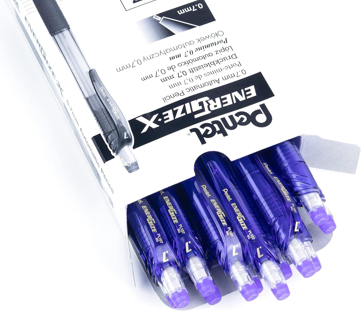 image:imagePentel EnerGizex Mechanical Pencil 07mm Sky Blue Barrel Box of 12 PL107SViolet Barrel