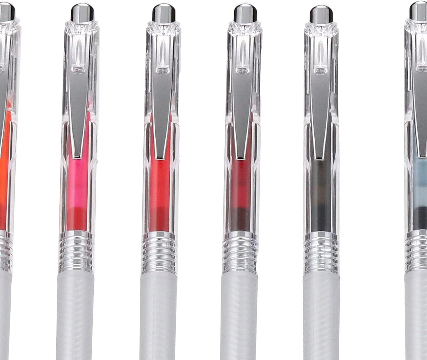image:imagePentel Gel Ink Ballpoint Pen EnerGel Infree 05mm Clear Body BLN75TL10 10 Colors10 Colors
