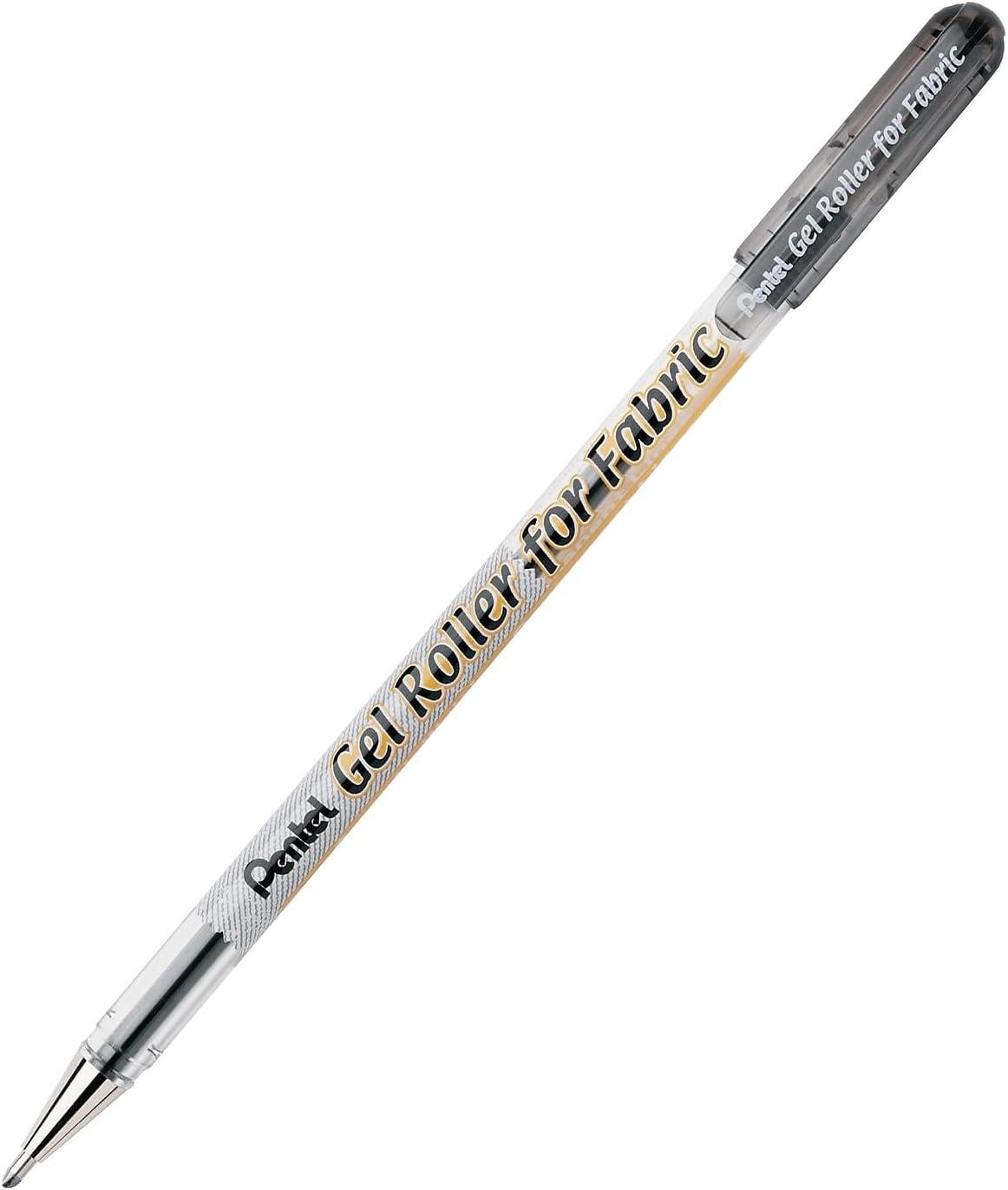 image:imagePentel Gel Roller for Fabric 10mm Bold Lines Permanent Black Ink Box of 12 BN15ABlack
