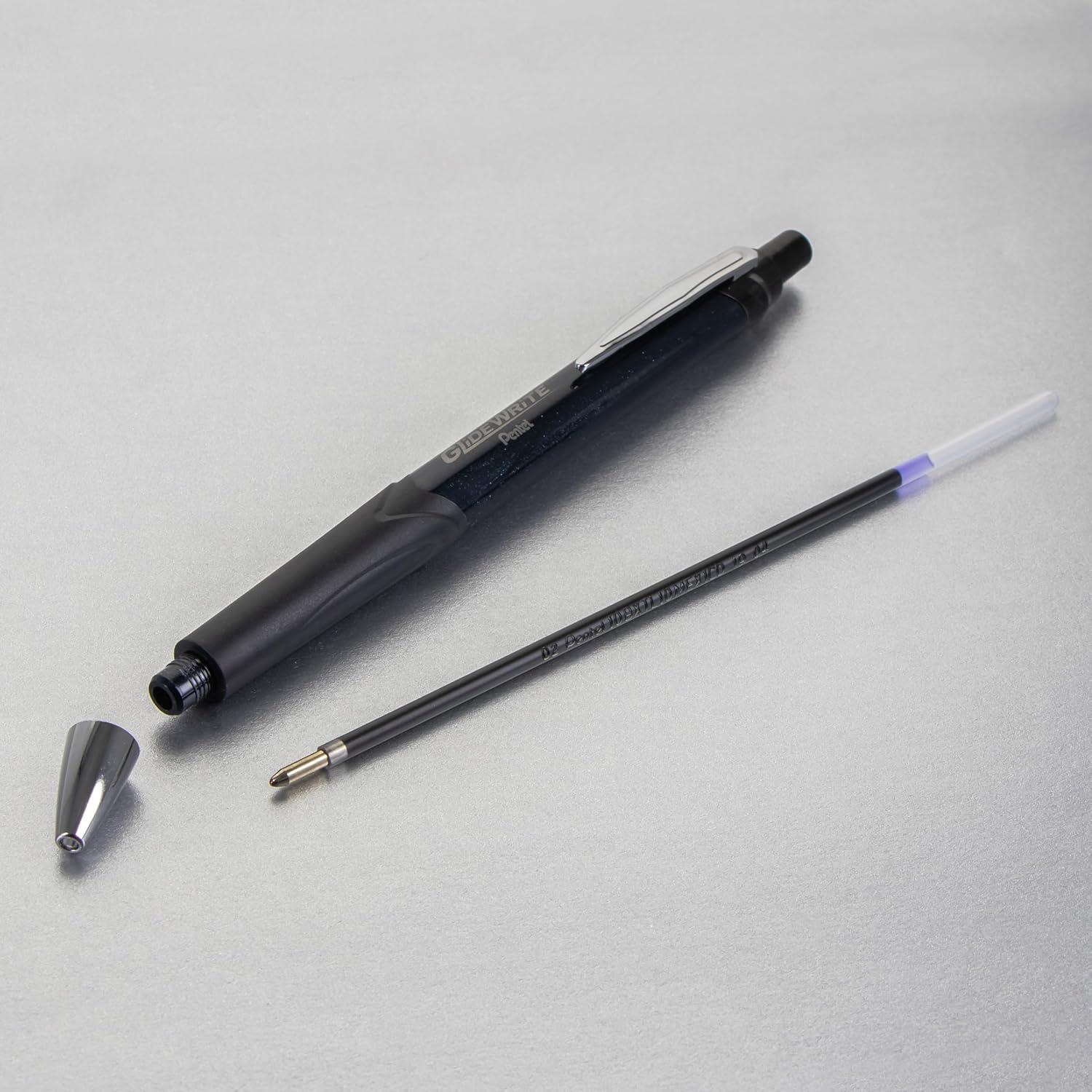 image:imagePentel Glidewrite Signature Ballpoint Pen Black Barrel 10mm Medium Line Black Ink 12 Pens BX930AABlack