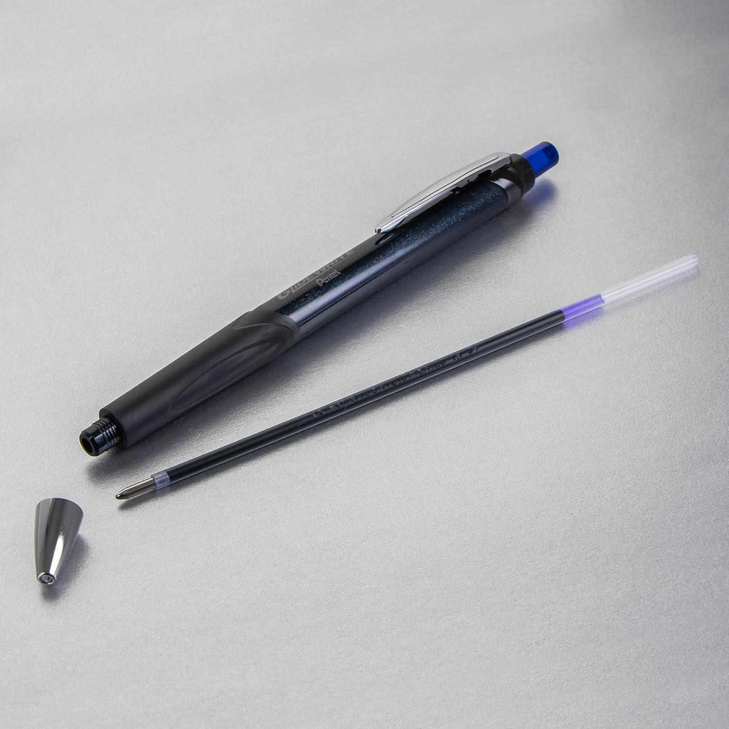 image:imagePentel Glidewrite Signature Ballpoint Pen Black Barrel 10mm Medium Line Black Ink 12 Pens BX930AABlue