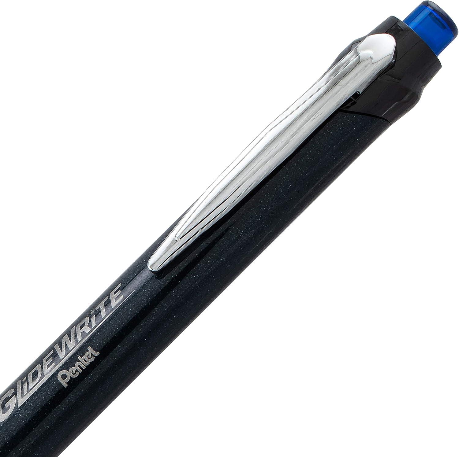 image:imagePentel Glidewrite Signature Ballpoint Pen Black Barrel 10mm Medium Line Black Ink 12 Pens BX930AABlue