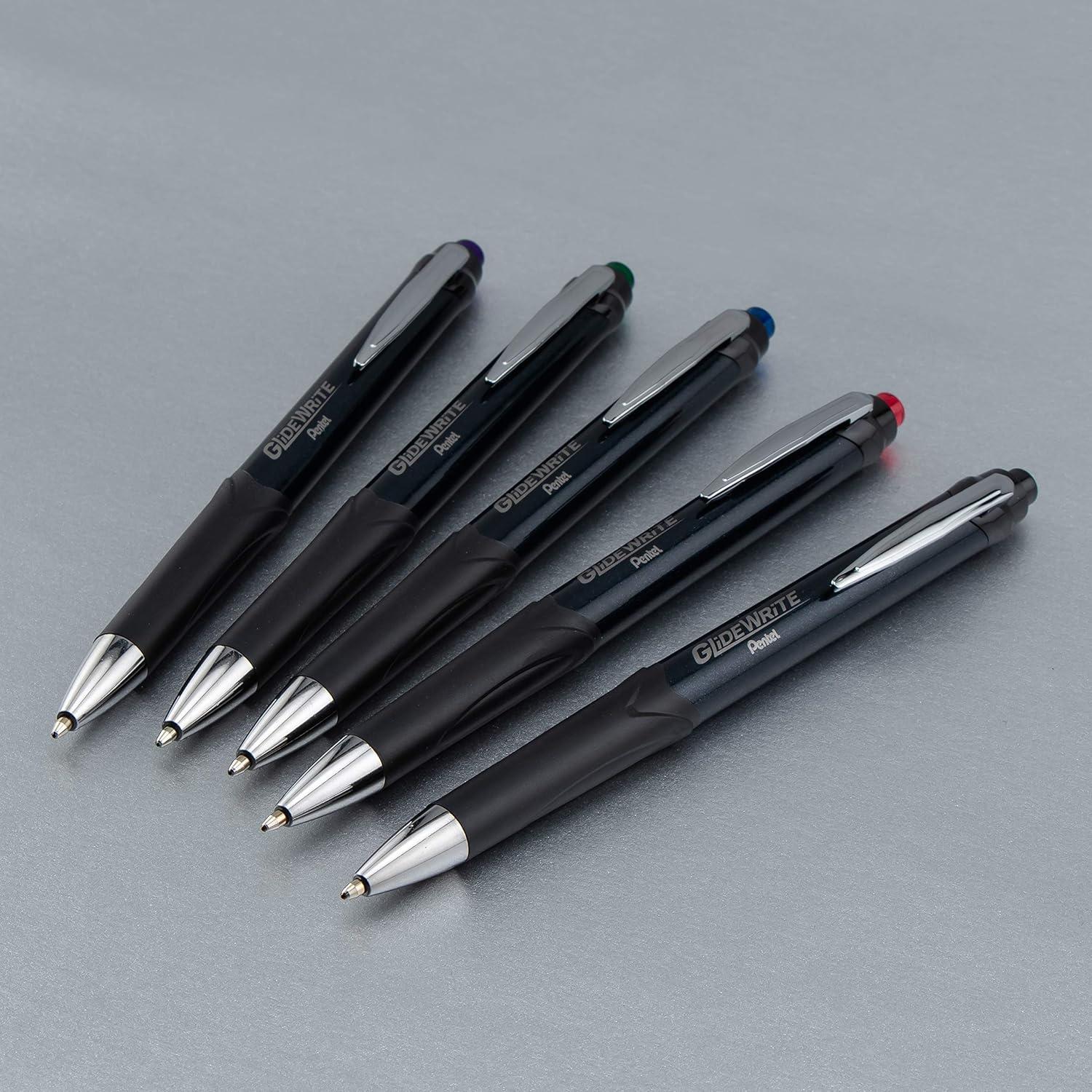 image:imagePentel Glidewrite Signature Ballpoint Pen Black Barrel 10mm Medium Line Black Ink 12 Pens BX930AABlue