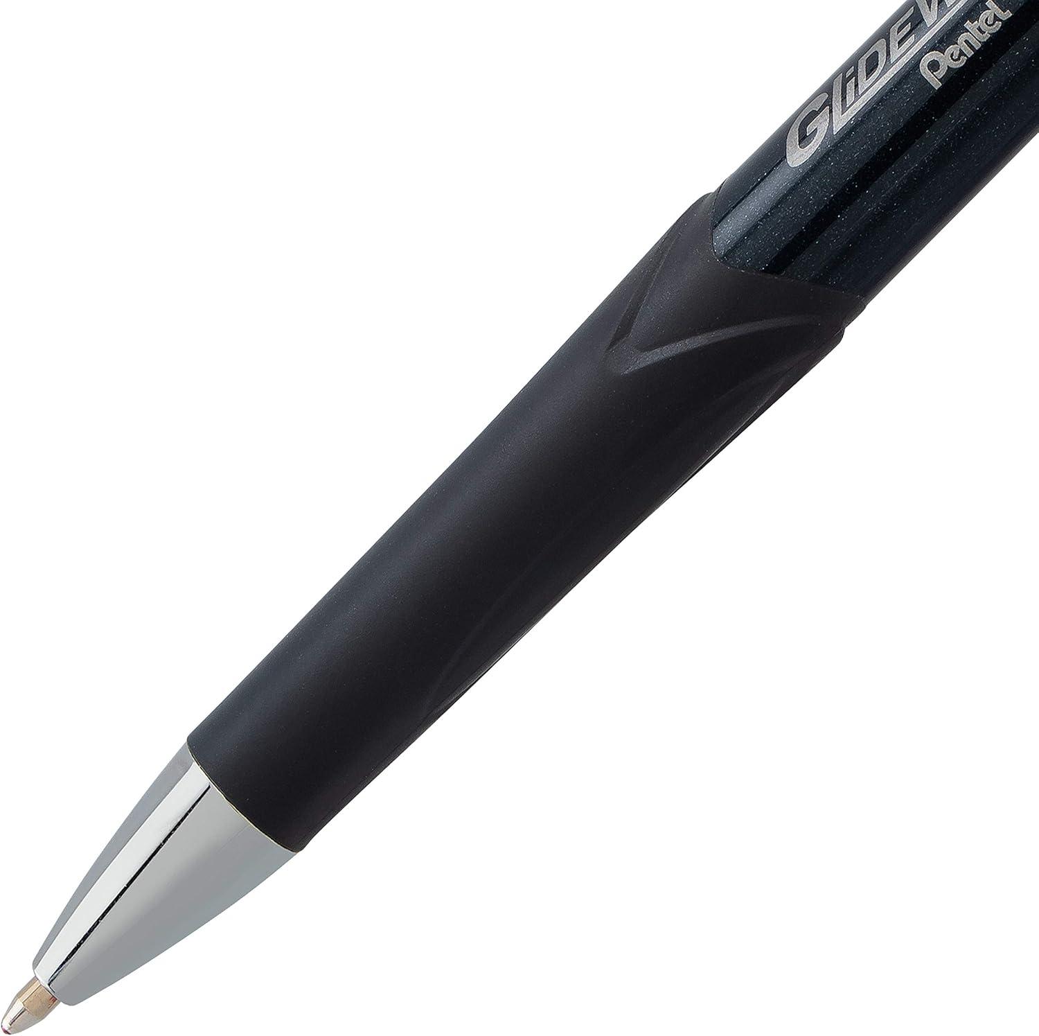 image:imagePentel Glidewrite Signature Ballpoint Pen Black Barrel 10mm Medium Line Black Ink 12 Pens BX930AARed