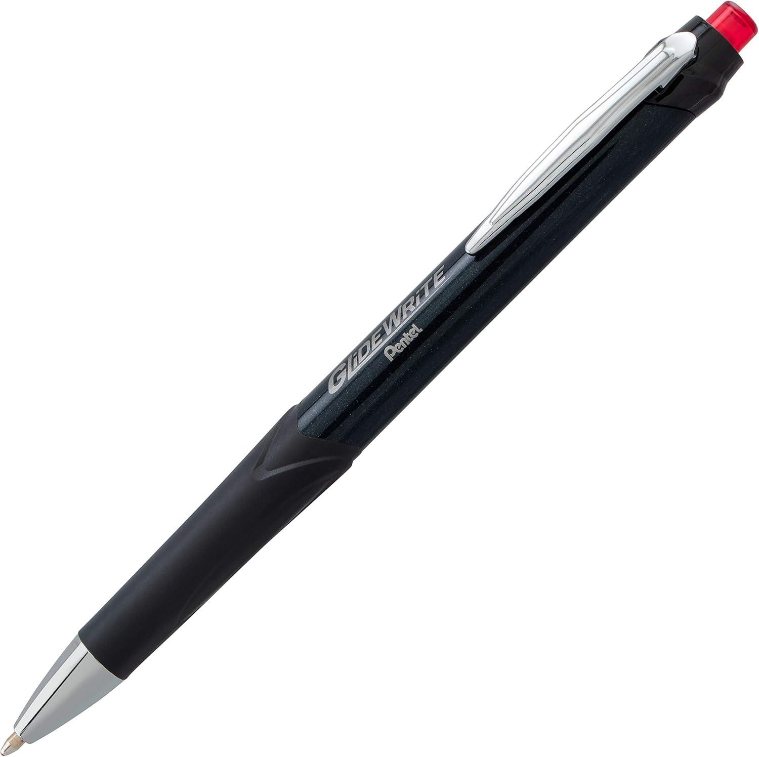 image:imagePentel Glidewrite Signature Ballpoint Pen Black Barrel 10mm Medium Line Black Ink 12 Pens BX930AARed