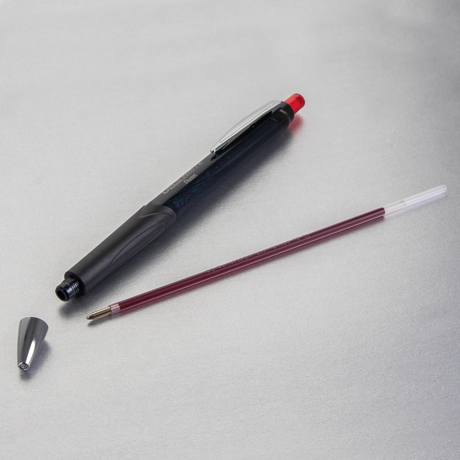 image:imagePentel Glidewrite Signature Ballpoint Pen Black Barrel 10mm Medium Line Black Ink 12 Pens BX930AARed