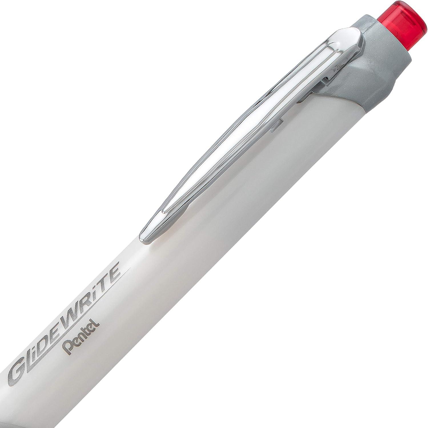 image:imagePentel Glidewrite Signature Ballpoint Pen Black Barrel 10mm Medium Line Black Ink 12 Pens BX930AARed