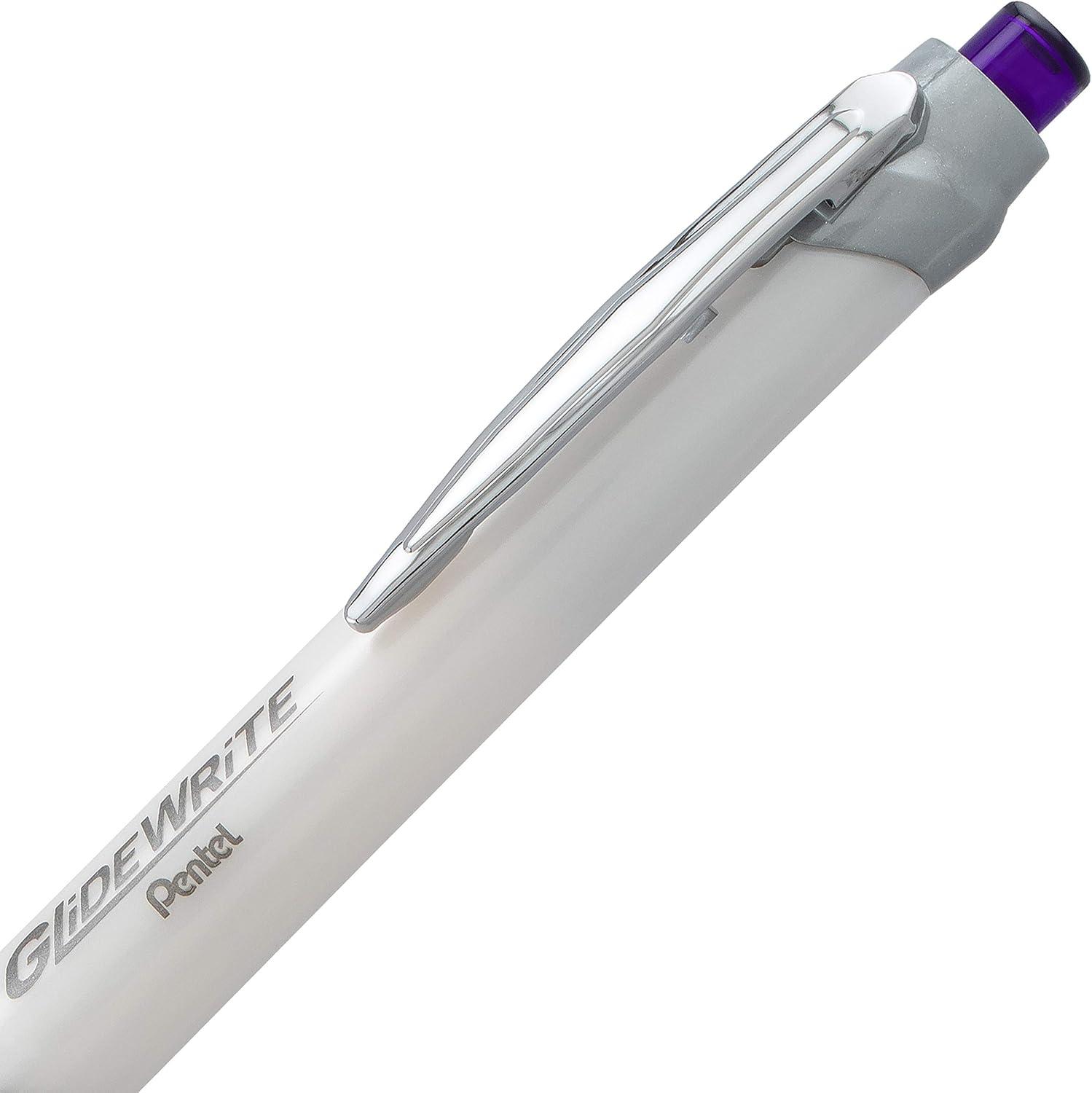 image:imagePentel Glidewrite Signature Ballpoint Pen Black Barrel 10mm Medium Line Black Ink 12 Pens BX930AAViolet