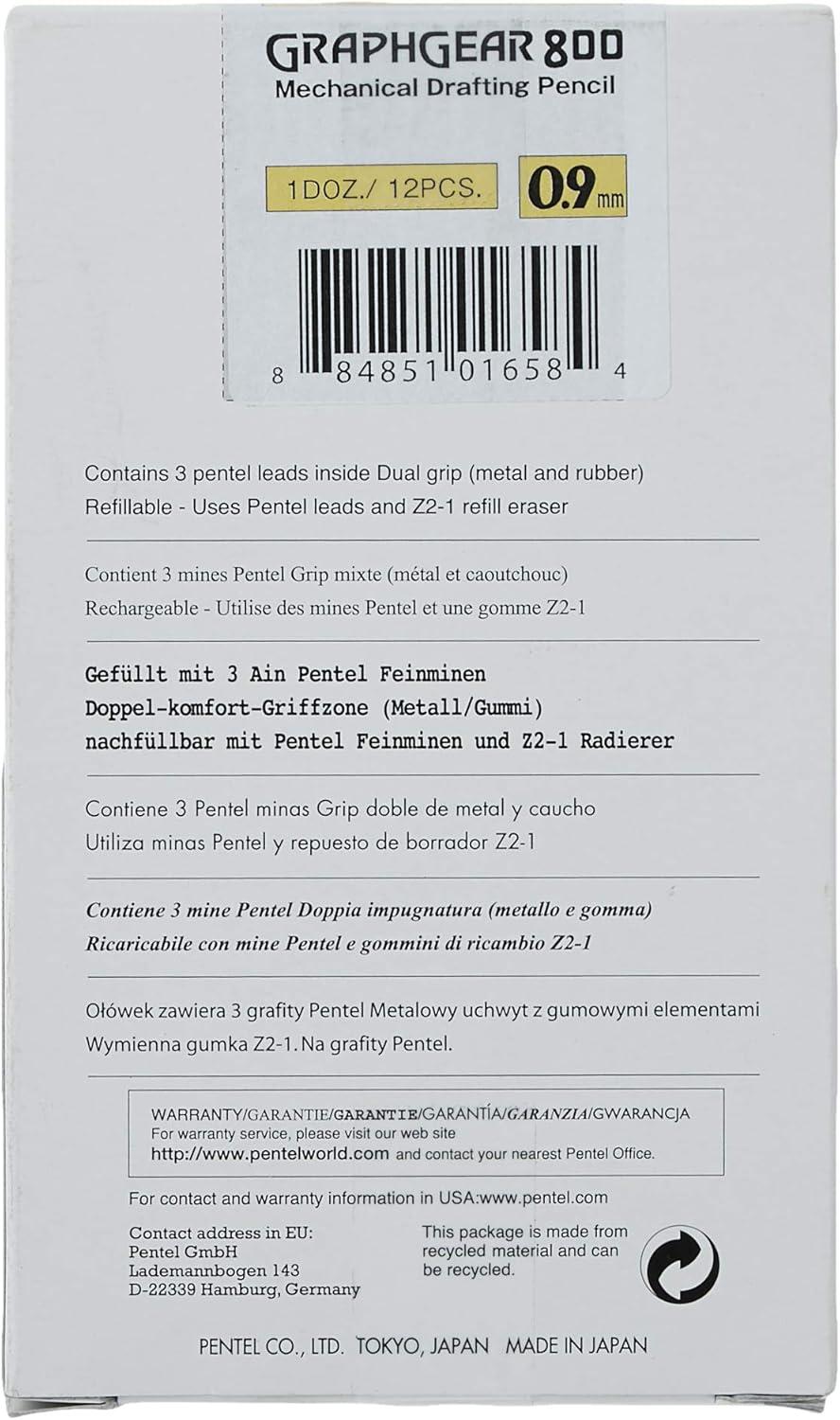 image:imagePentel Graph Gear 800 Mechanical Drafting Pencil 07mm Blue Barrel with Lead and Small PG807LZBP1 Pack