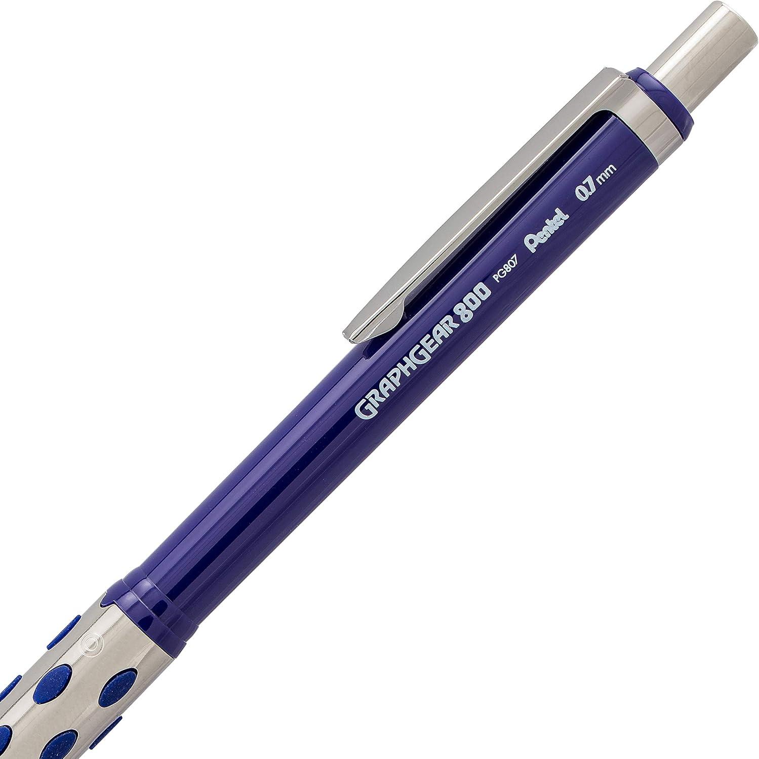 image:imagePentel Graph Gear 800 Mechanical Drafting Pencil 07mm Blue Barrel with Lead and Small PG807LZBP1 Pencil Lead and Eraser