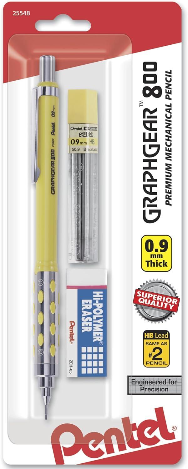 image:imagePentel Graph Gear 800 Mechanical Drafting Pencil 07mm Blue Barrel with Lead and Small PG807LZBP1 Pencil Lead and Eraser