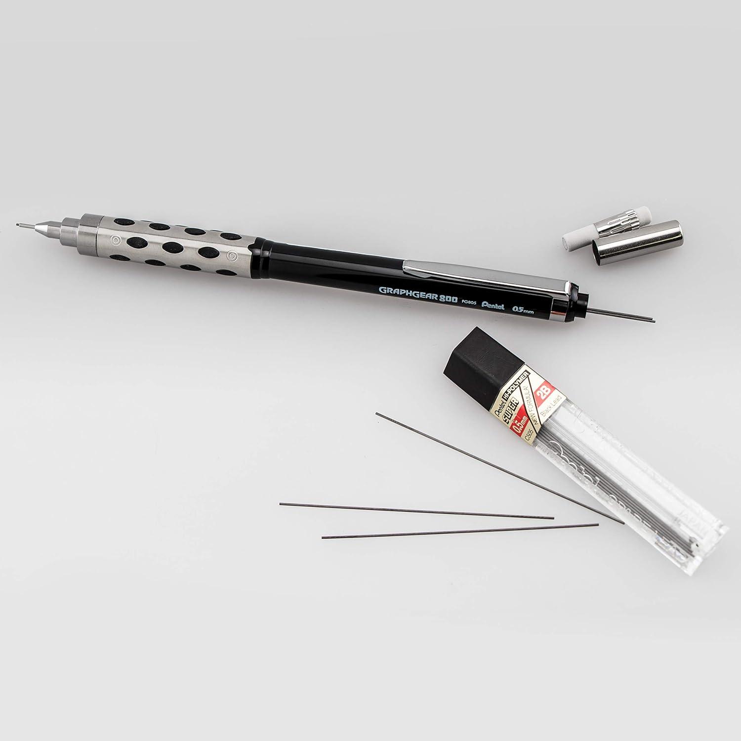 image:imagePentel Graph Gear 800 Mechanical Drafting Pencil 07mm Blue Barrel with Lead and Small PG807LZBP12 Pack