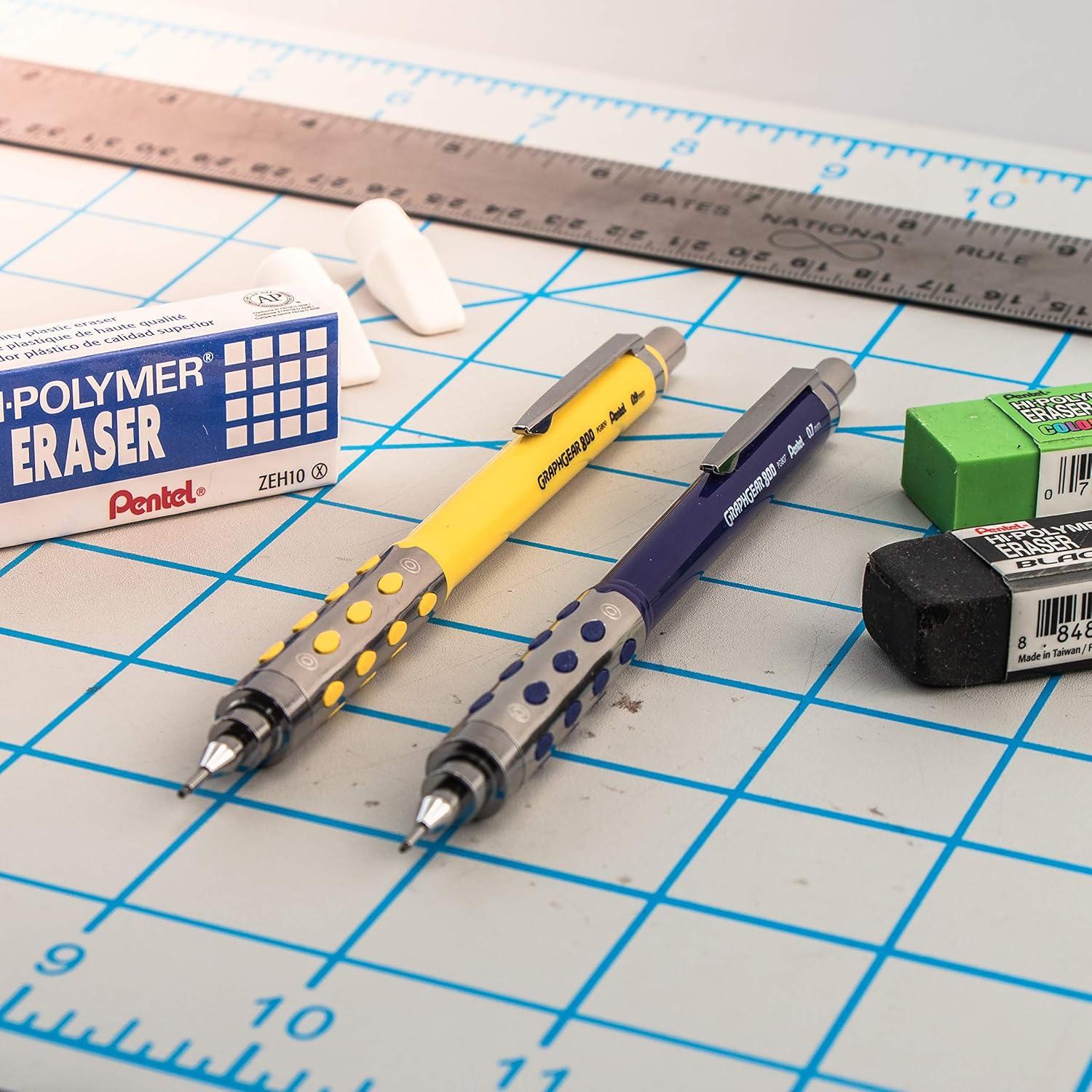 image:imagePentel Graph Gear 800 Mechanical Drafting Pencil 07mm Blue Barrel with Lead and Small PG807LZBP12 Pack