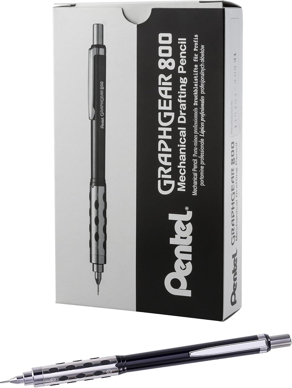 image:imagePentel Graph Gear 800 Mechanical Drafting Pencil 07mm Blue Barrel with Lead and Small PG807LZBP12 Pack