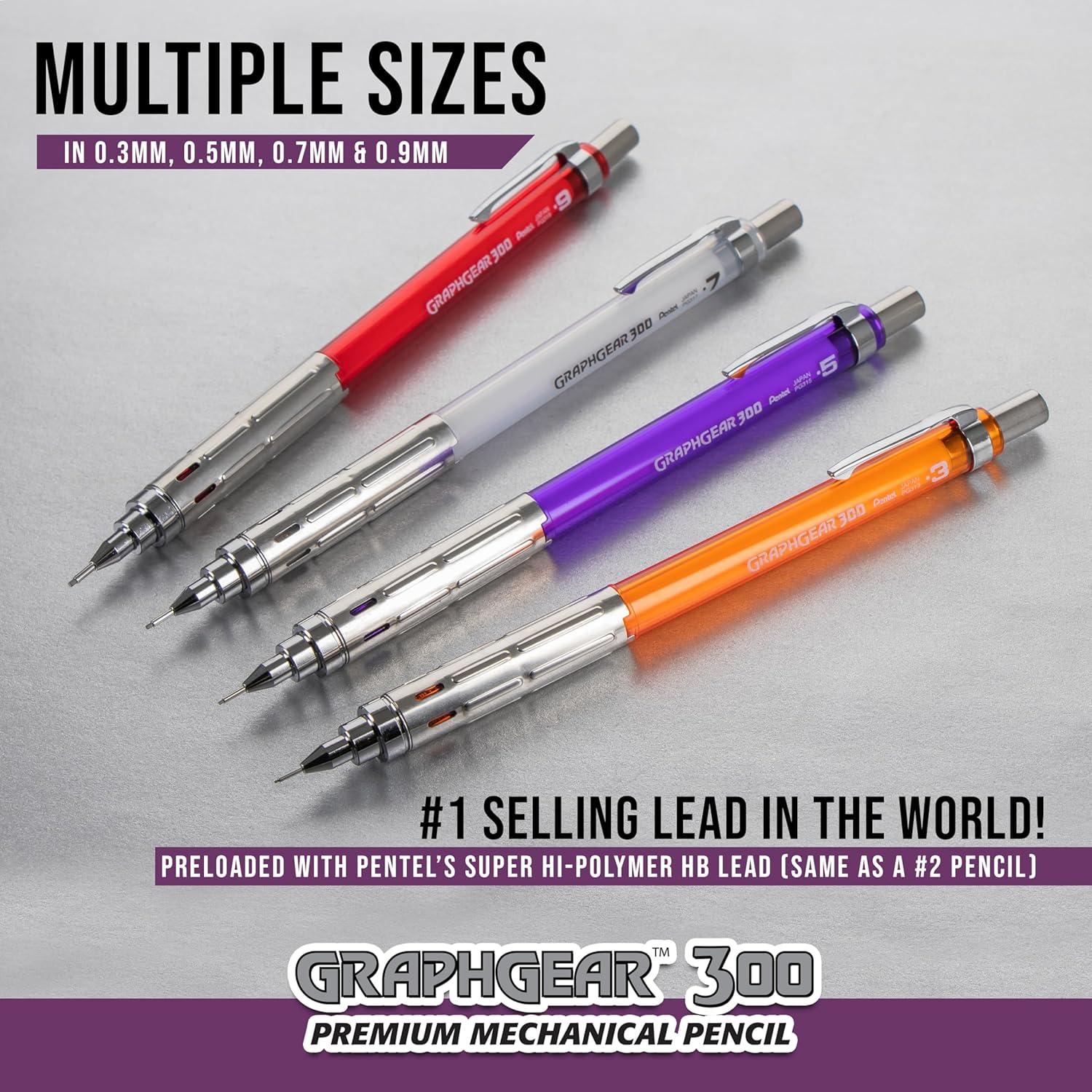 image:imagePentel GraphGear 300 Mechanical Pencil 03mm Extrafine line Orange Barrel Box of 12 PG313TFOrange