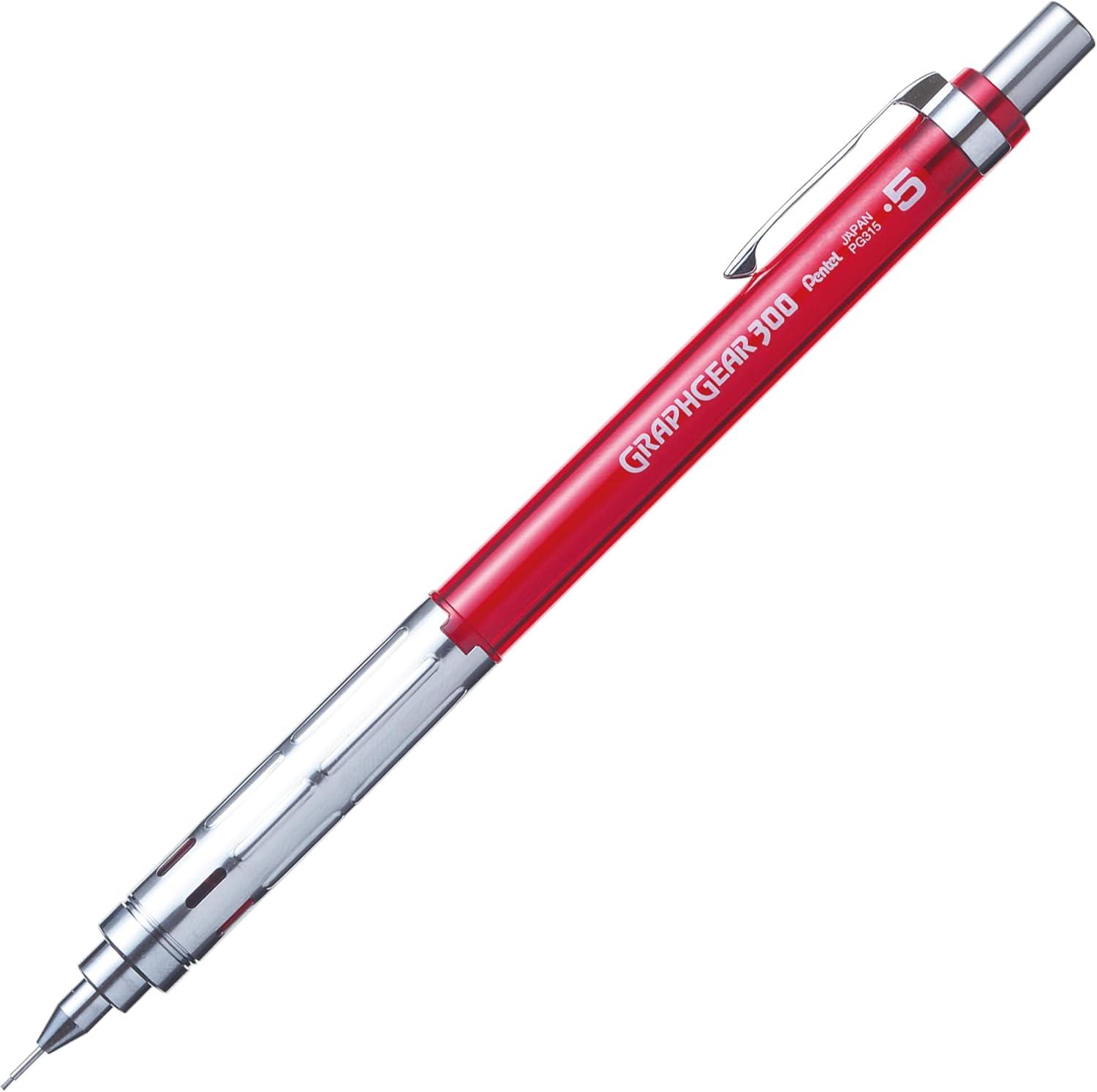 image:imagePentel GraphGear 300 Mechanical Pencil 03mm Extrafine line Orange Barrel Box of 12 PG313TFRed