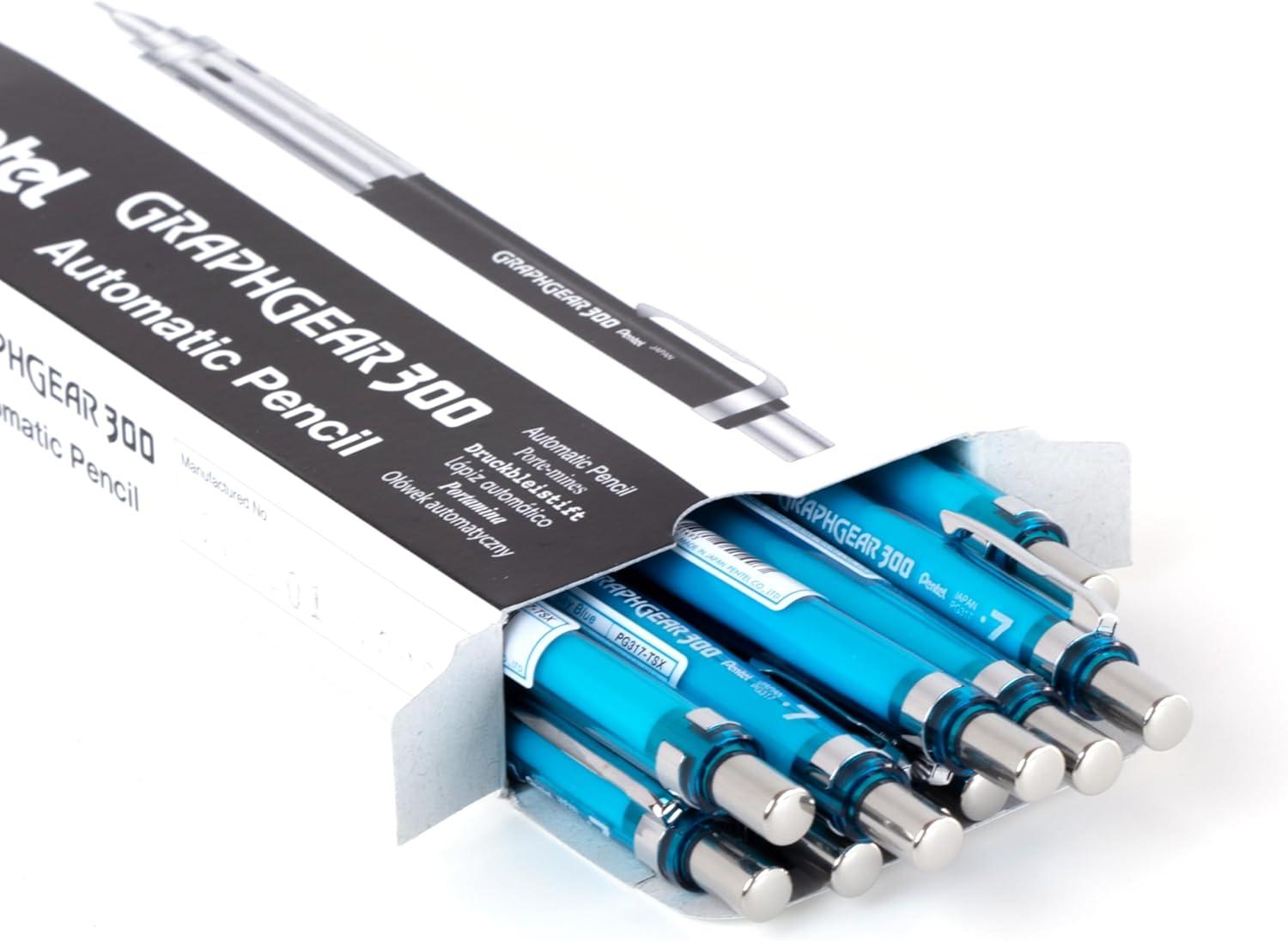 image:imagePentel GraphGear 300 Mechanical Pencil 03mm Extrafine line Orange Barrel Box of 12 PG313TFSky Blue