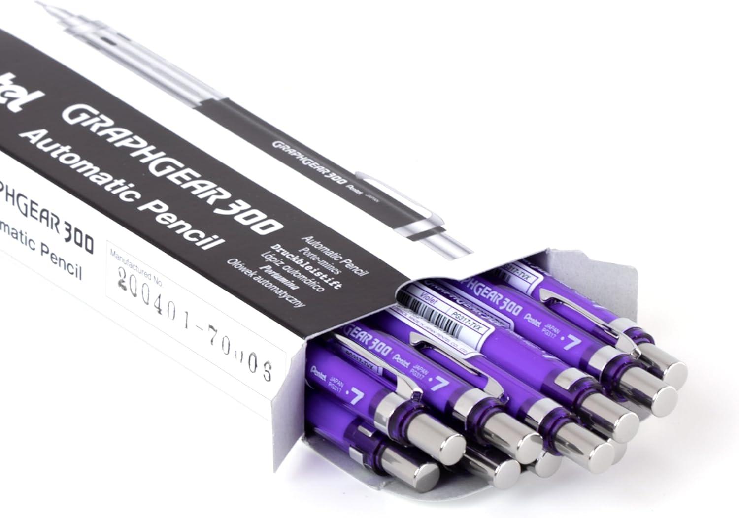 image:imagePentel GraphGear 300 Mechanical Pencil 03mm Extrafine line Orange Barrel Box of 12 PG313TFViolet