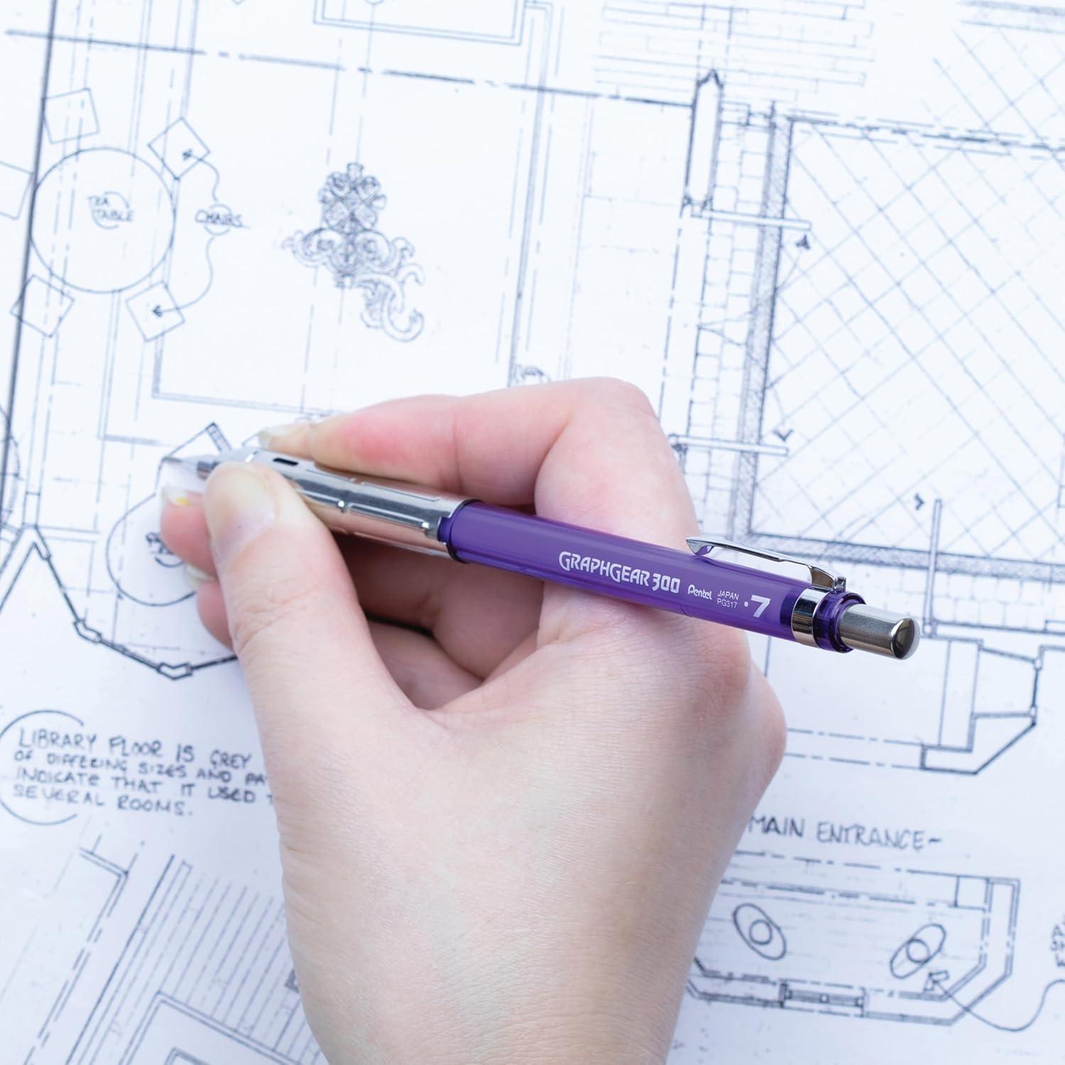 image:imagePentel GraphGear 300 Mechanical Pencil 03mm Extrafine line Orange Barrel Box of 12 PG313TFViolet