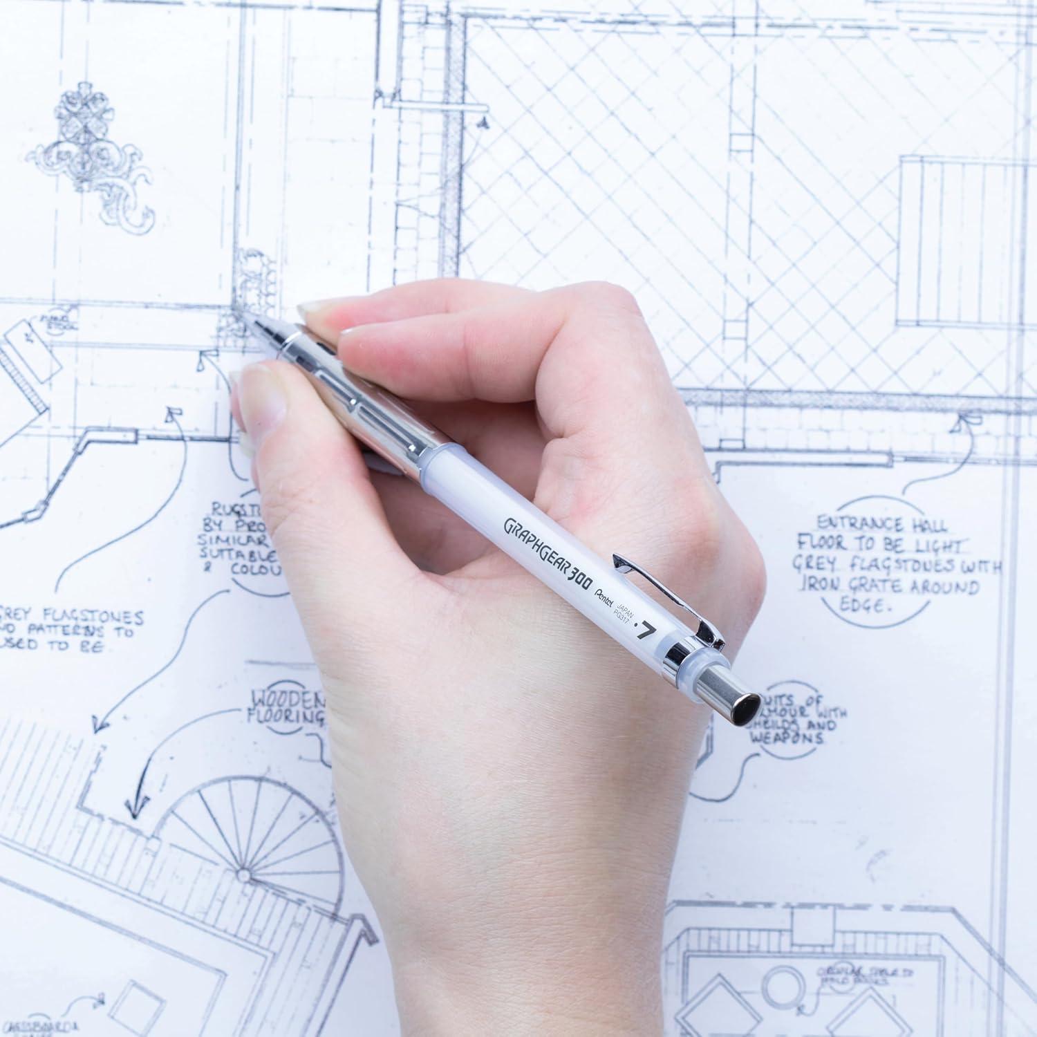 image:imagePentel GraphGear 300 Mechanical Pencil 03mm Extrafine line Orange Barrel Box of 12 PG313TFWhite