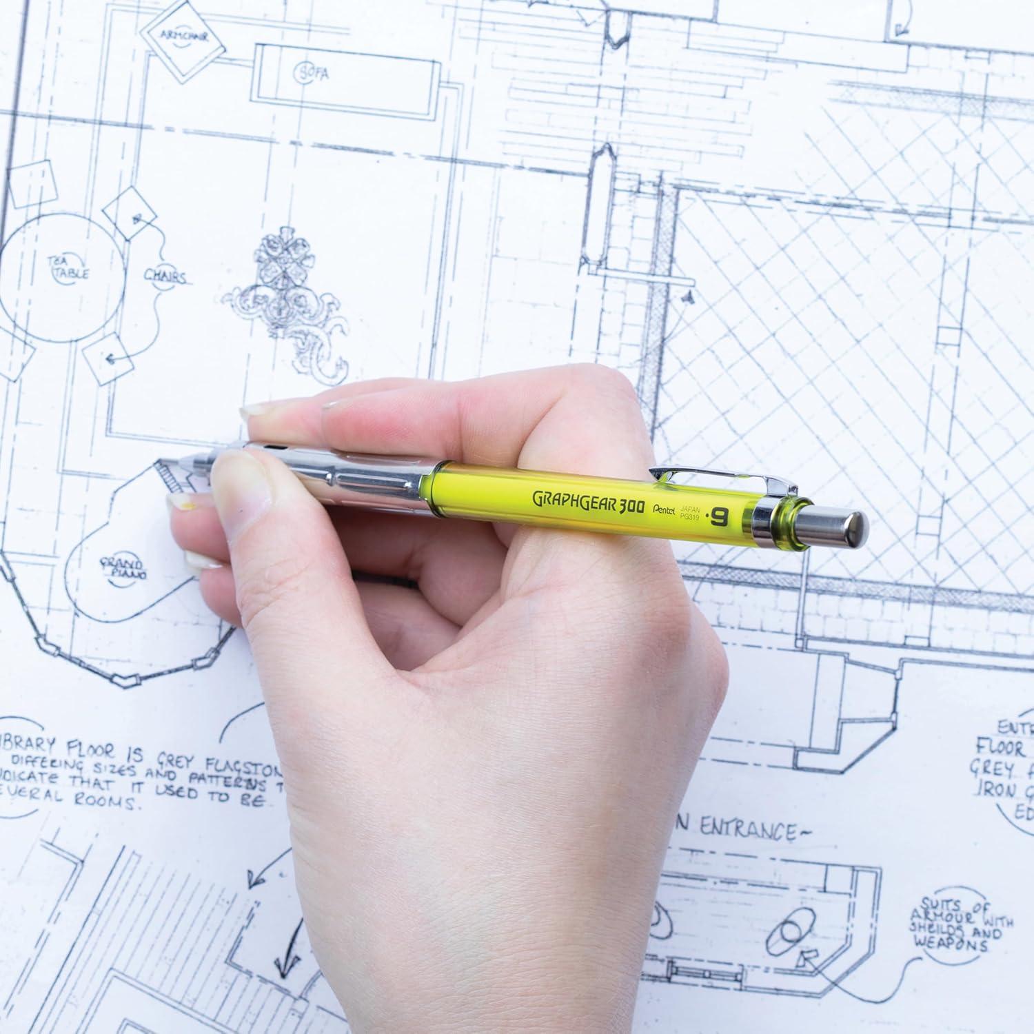 image:imagePentel GraphGear 300 Mechanical Pencil 03mm Extrafine line Orange Barrel Box of 12 PG313TFYellow