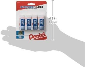 image:imagePentel HiPolymer Block Eraser Small White Pack of 4 ZEH05BP44 Count Pack of 1