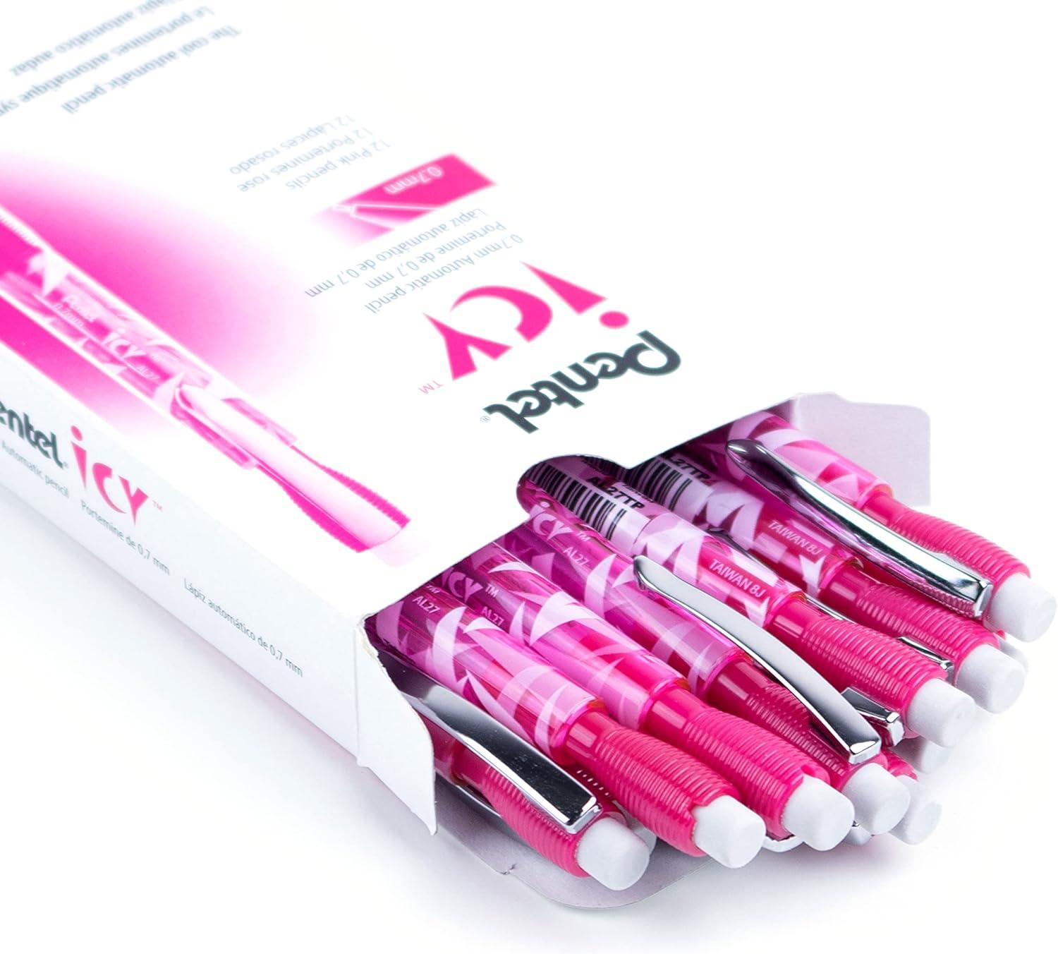 image:imagePentel Icy Mechanical Pencil 07mm Tinted Pink Barrel Box of 12 AL27TP