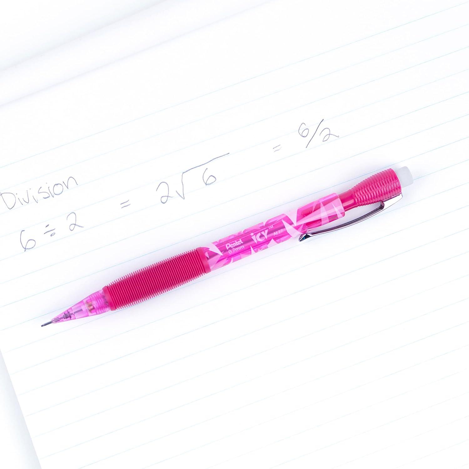 image:imagePentel Icy Mechanical Pencil 07mm Tinted Pink Barrel Box of 12 AL27TP