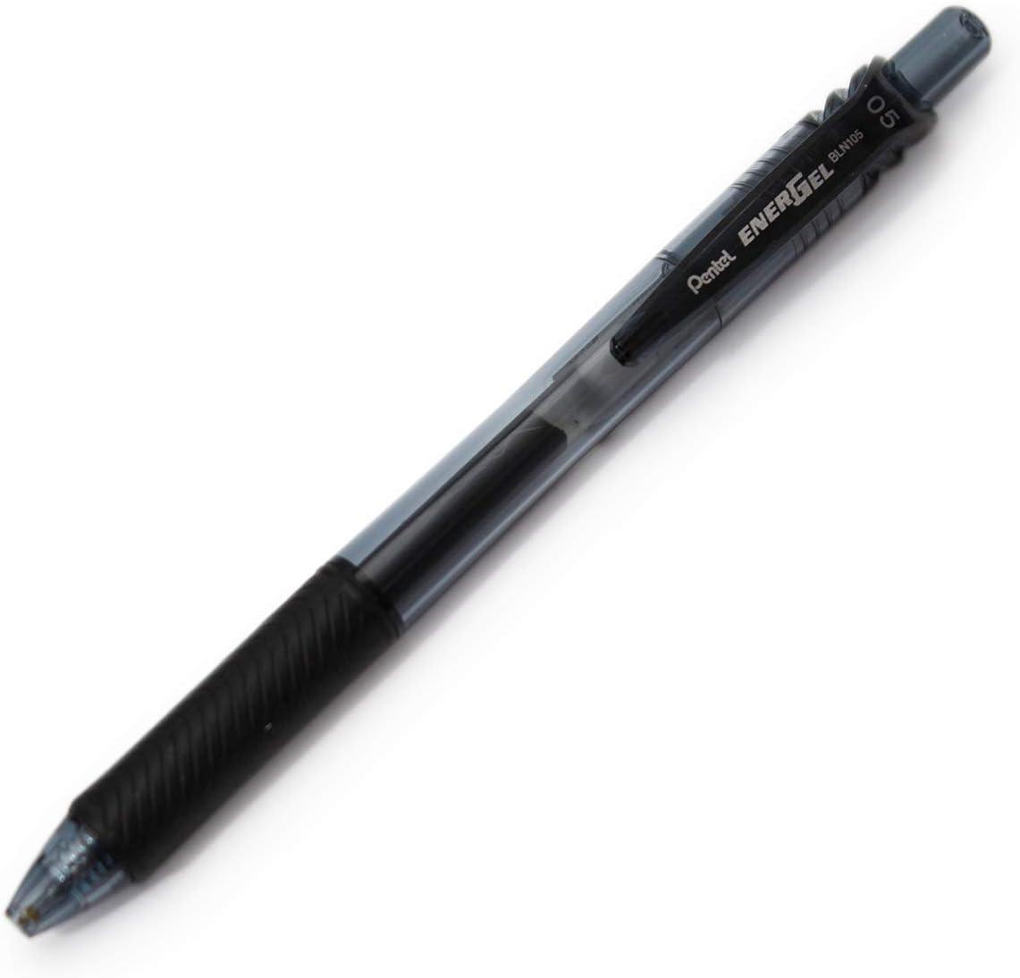 image:imagePentel Knock Gel Ballpoint Pen Energel X 05mm Needle Tip Black Ink BLN105Ablack