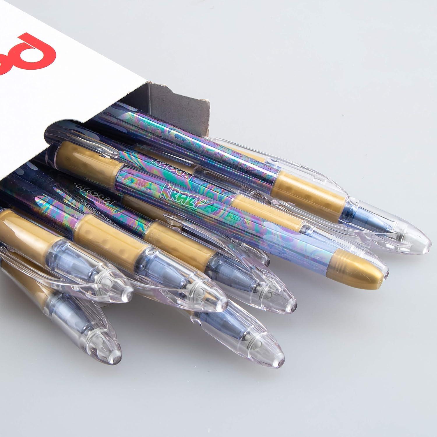image:imagePentel Krazy POP Beauty Beauty Iridescent Gel Pen 10mm Bold Line Blue amp Gold Ink Box of 12 K91DXC