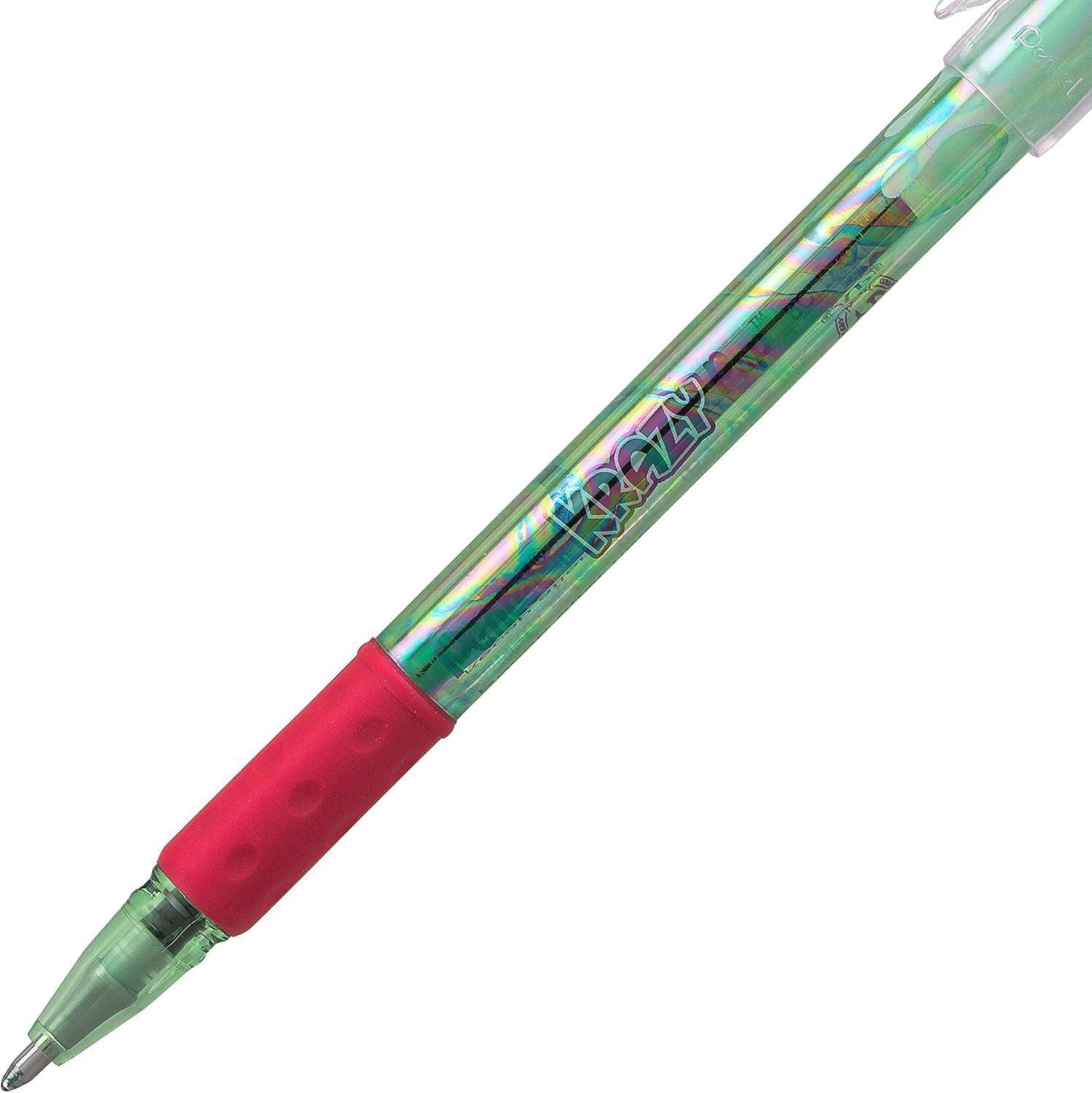image:imagePentel Krazy POP Beauty Beauty Iridescent Gel Pen 10mm Bold Line Green amp Metallic Red Ink Box of 12 K91DBDGreenRed