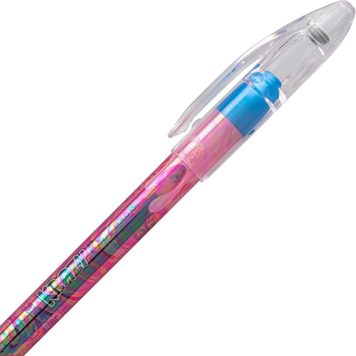 image:imagePentel Krazy POP Beauty Beauty Iridescent Gel Pen 10mm Bold Line Pink amp Metallic Blue Ink Box of 12 K91DCP